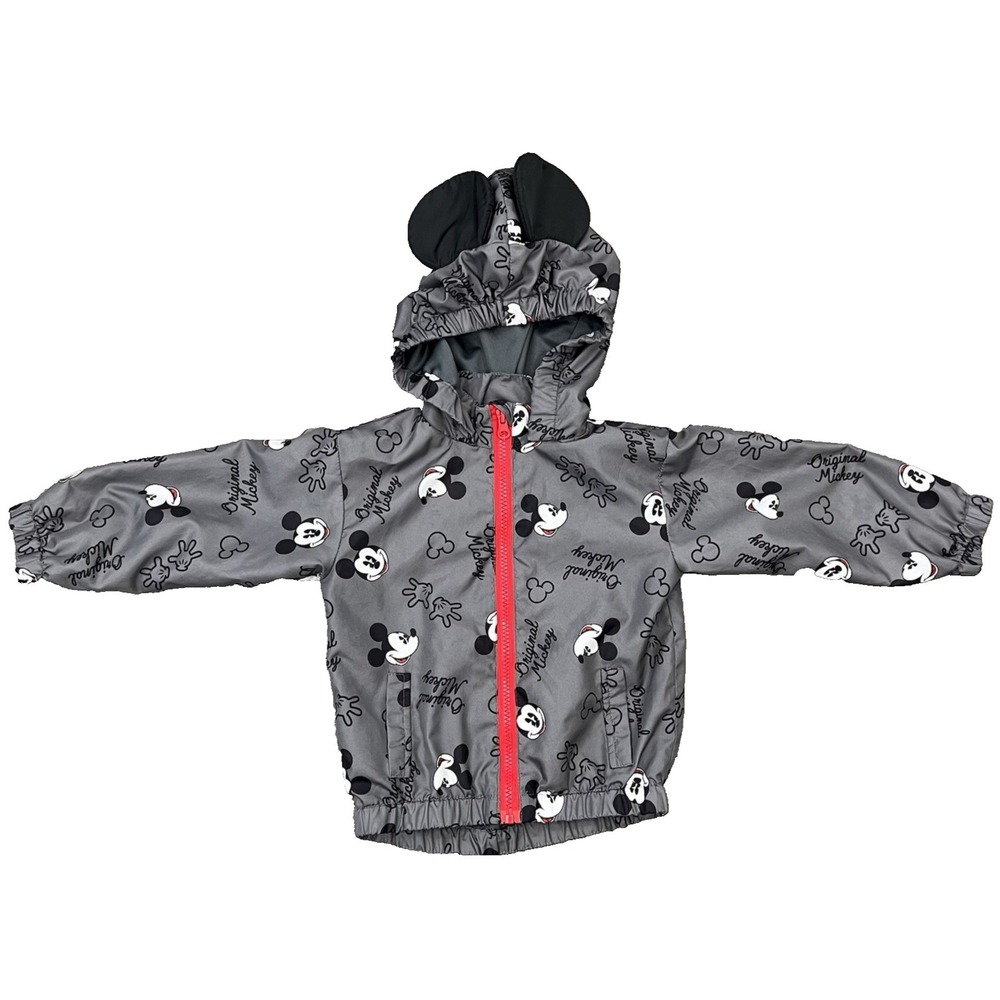 Disney Windbreaker Toddler Size 2T Lightweight Hooded Ears Elastic Waist Cuff